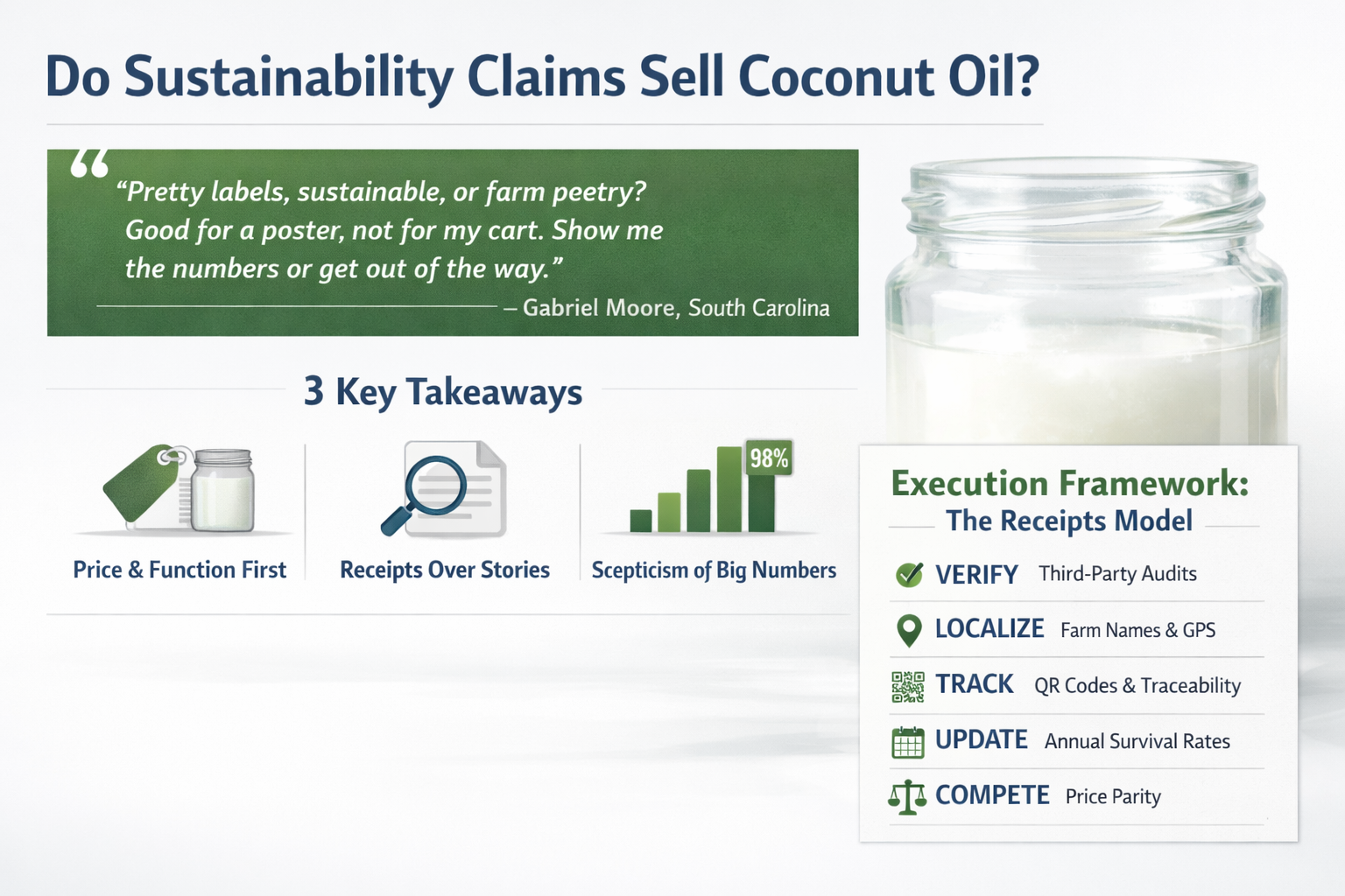 Coconut Oil Sustainability Claims Consumer Research Infographic