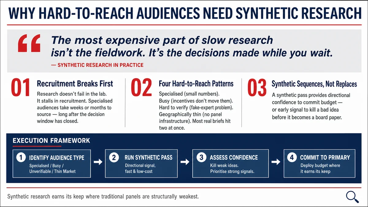 Why Hard-to-Reach Audiences Need Synthetic Research — Infographic