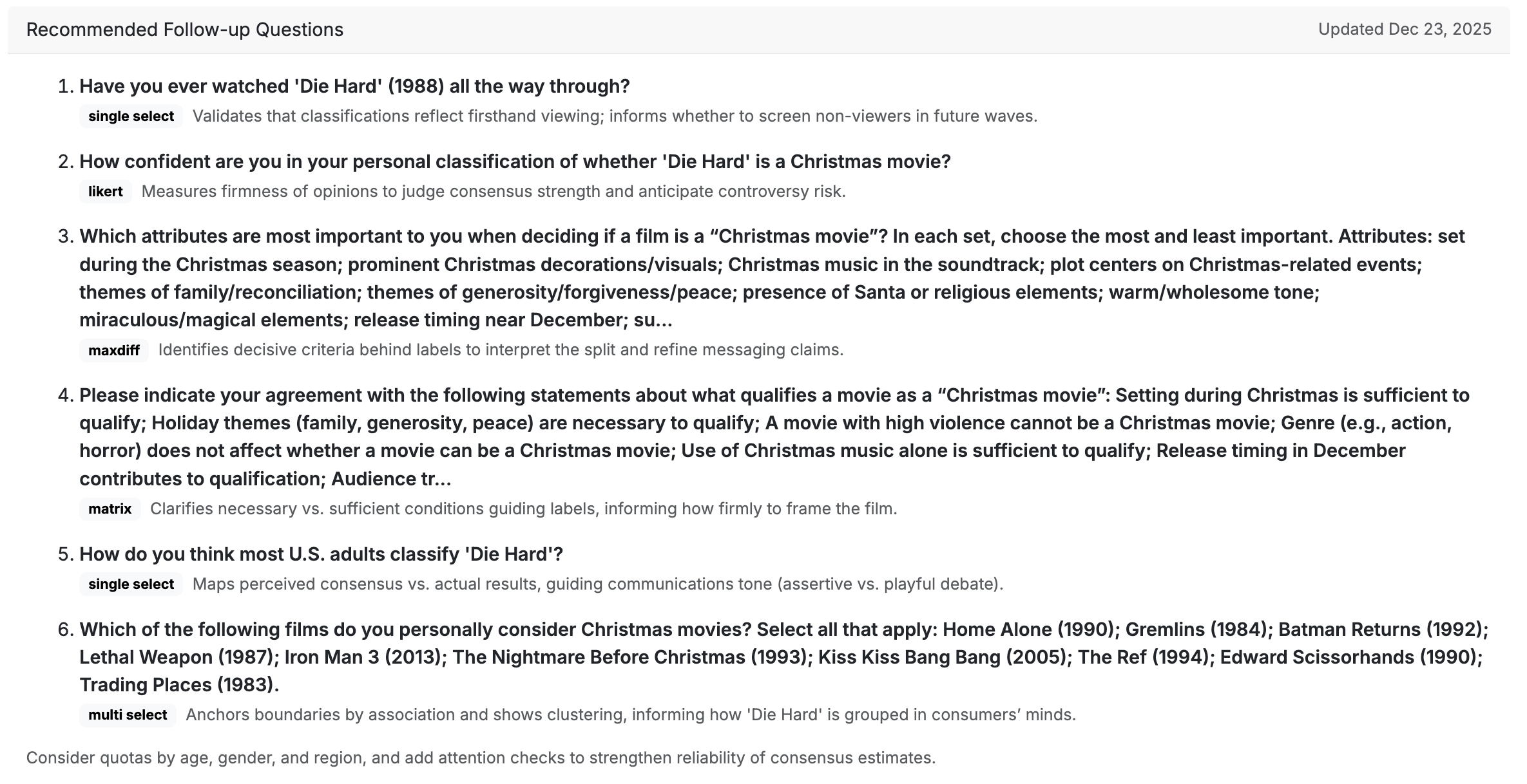 Recommended follow-up questions