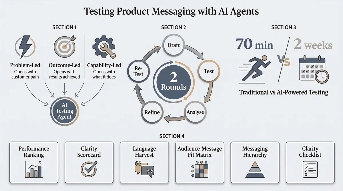 Messaging Testing with AI Agents Infographic