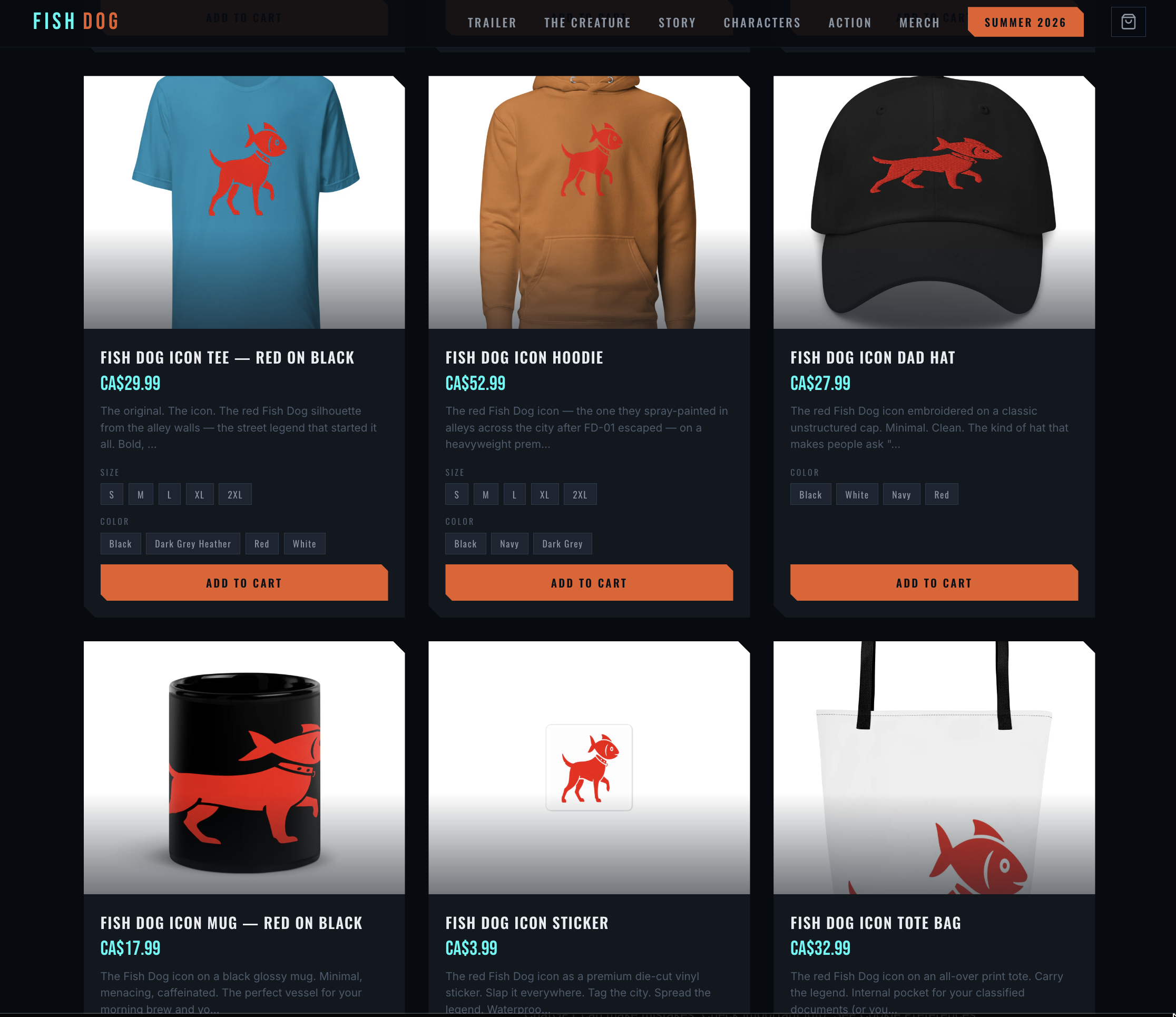 FishDog icon merchandise line