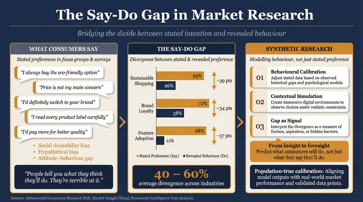 Infographic: The Focus Group Lie: Say-Do Gap