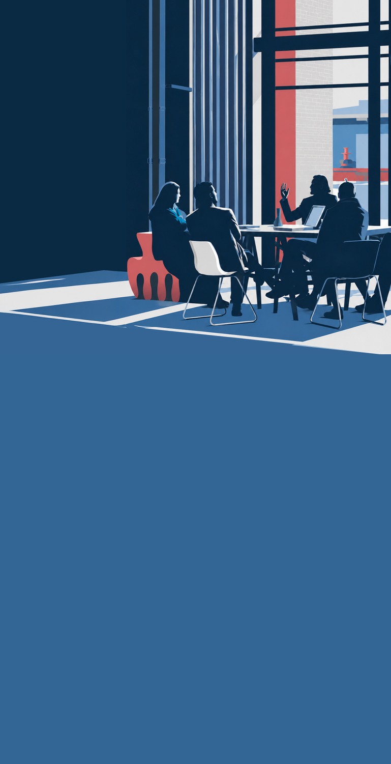 Ilustração de uma reunião de executivos