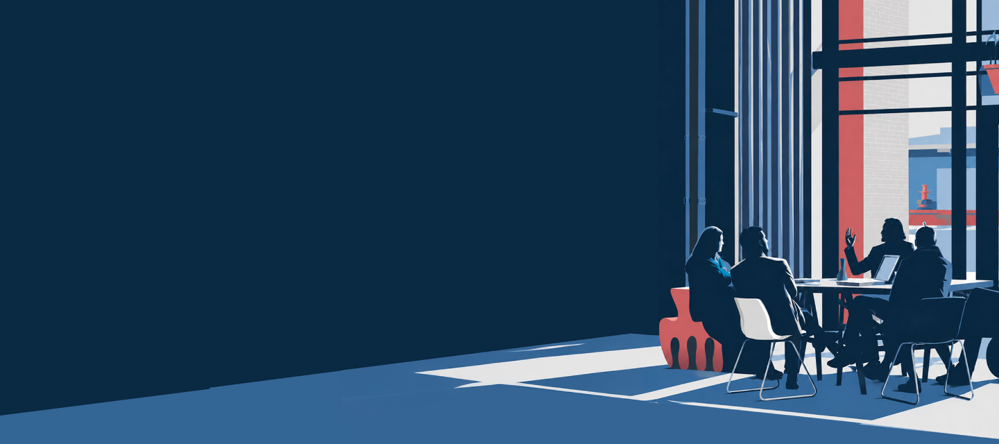 Ilustração de uma reunião de executivos