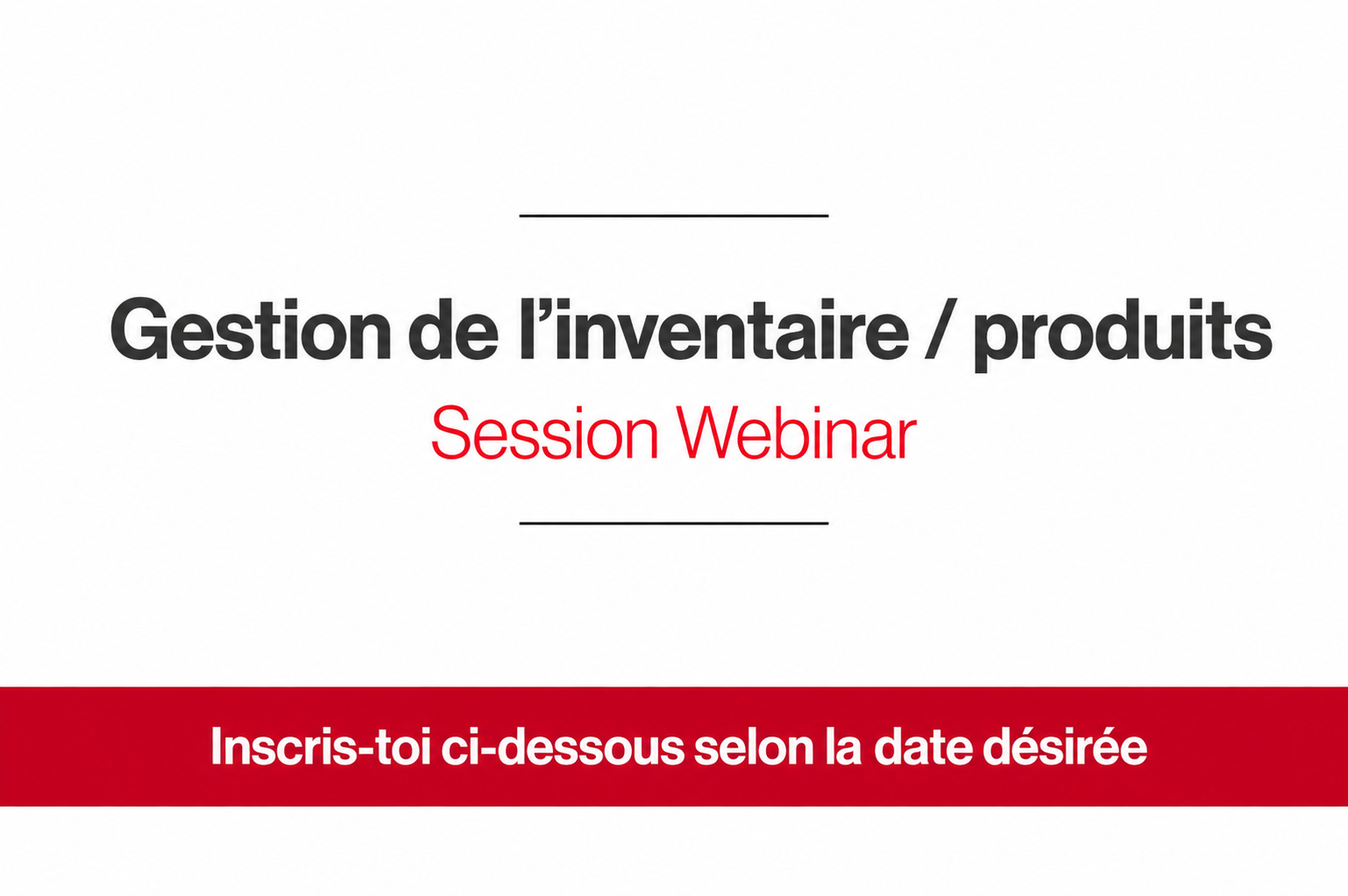 Gestion de l’inventaire 