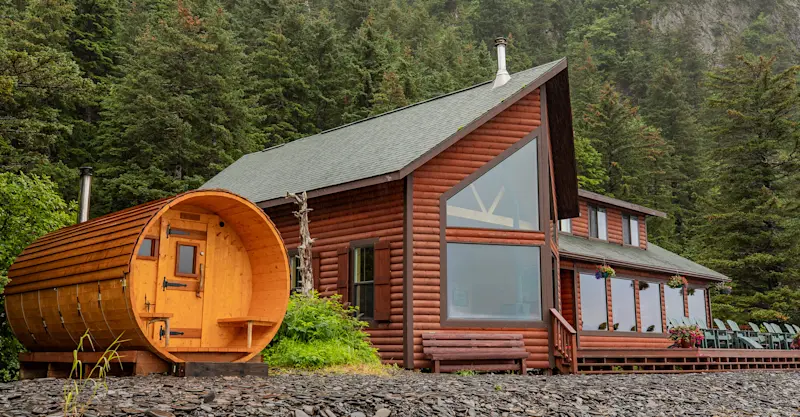 Kenai Fjords Wilderness Lodge, private Fox Island, Kenai Peninsula, Alaska.