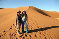 In the desert of Namibia. 