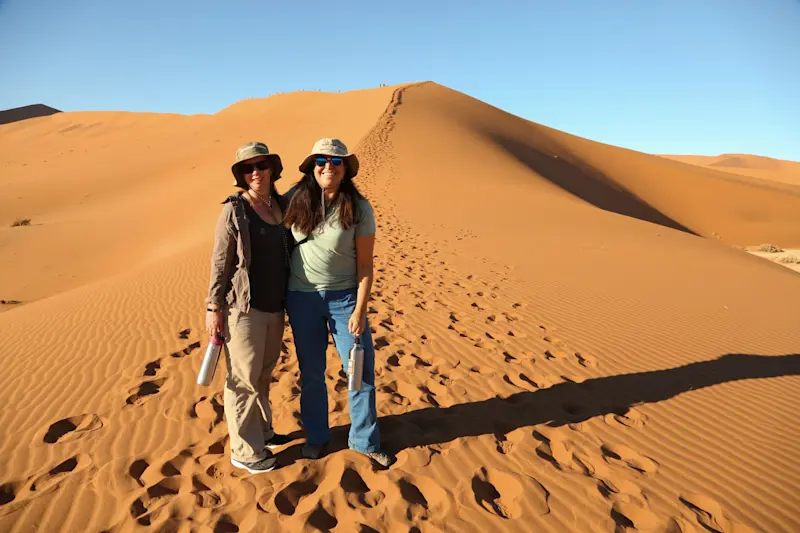 In the desert of Namibia. 