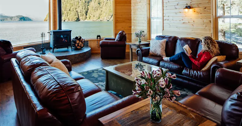 Kenai Fjords Wilderness Lodge, private Fox Island, Kenai Peninsula, Alaska.