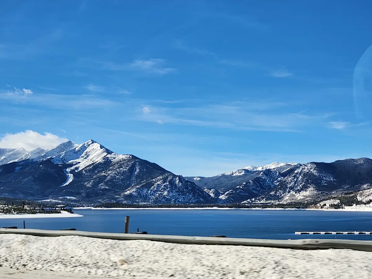 Winter at the Dillion Reservoir in Colorado.