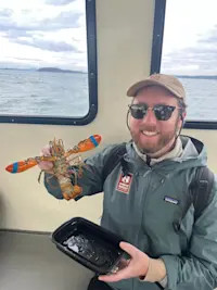 Learning about lobsters in Bar Harbor, Maine.