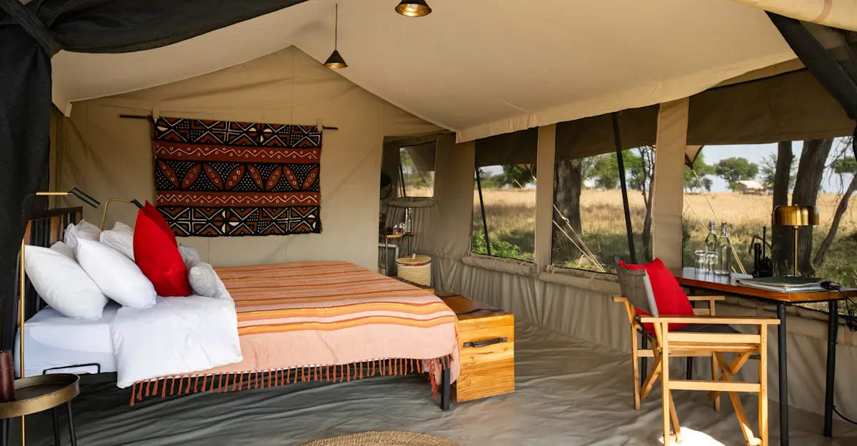 Guest tent at Nat Hab's Migration Camp—Serengeti National Park, Tanzania 