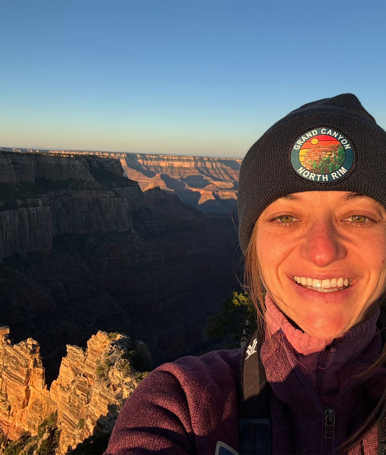 Enjoying a beautiful sunrise over the North Rim of the Grand Canyon, Arizona.