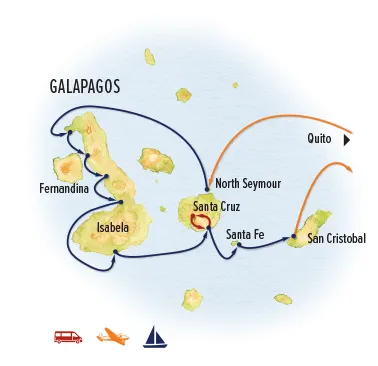 Trip map for Galapagos Discovery: The Nat Hab Experience
