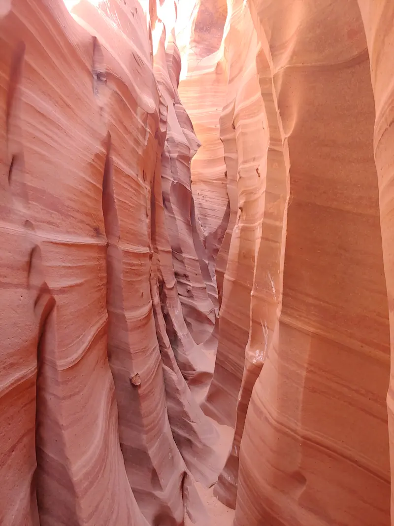 Lines, color, and twists in the rock, Zebra Slot Canyon, Utah.