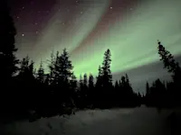 The real magic was wine in hand, watching the Northern Lights, Canada.