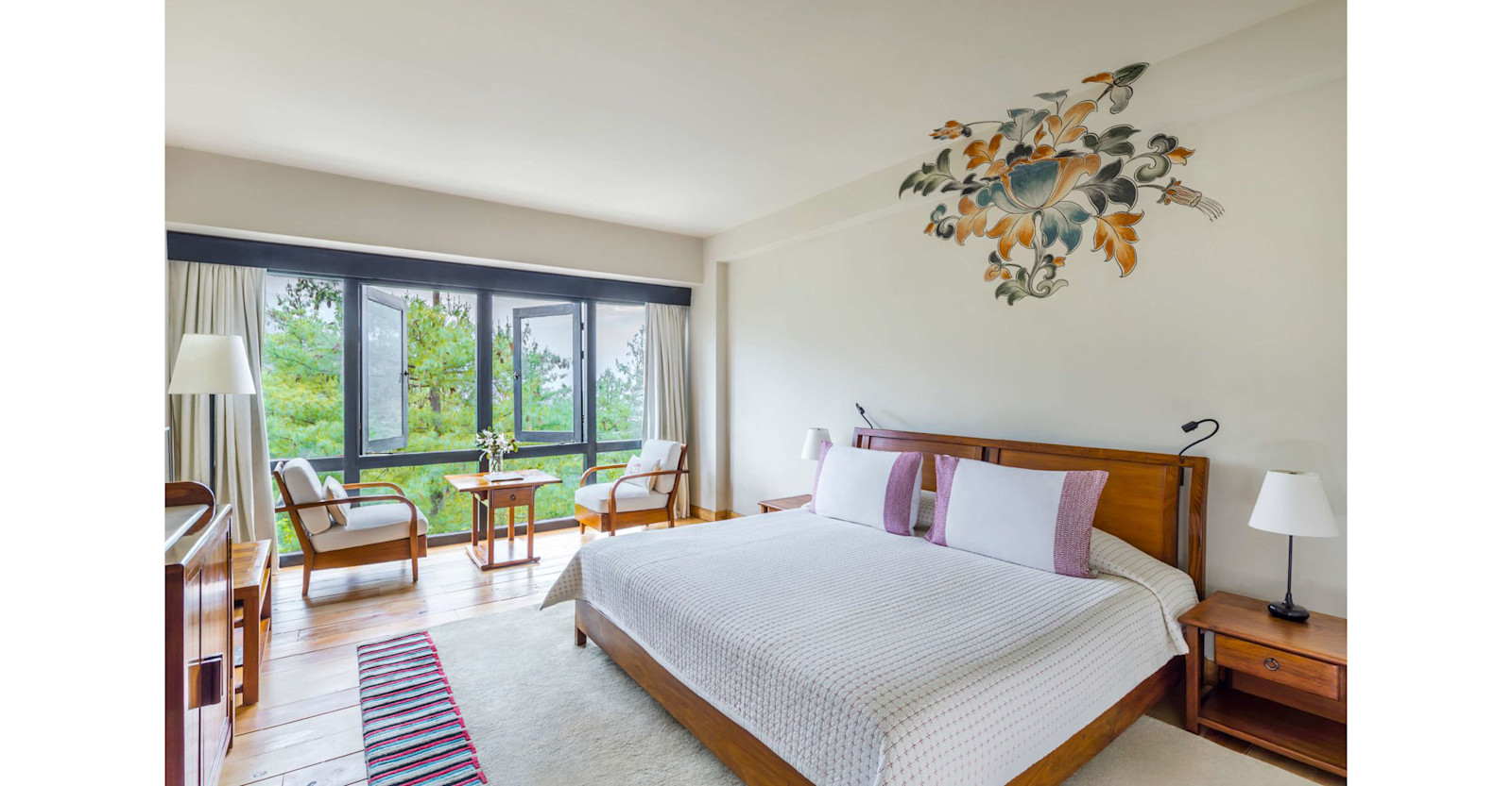 Forest View Room: These comfortable double rooms overlook the surrounding pine forests and feature a king bed