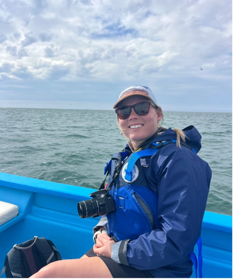 Cruising along the coast by boat in Baja, Mexico.