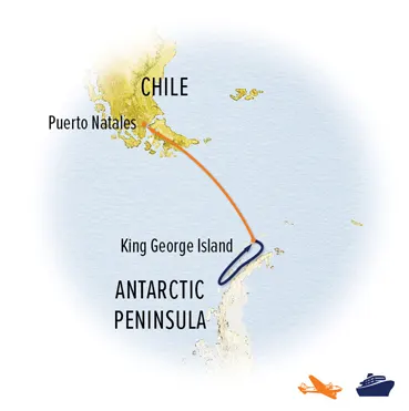 Trip map for Antarctica by Private Expedition Ship