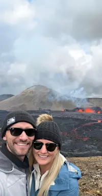 Seeing an erupting volcano in Iceland.
