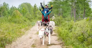 Nat Hab guests dog carting, Churchill, Manitoba.