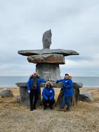 Nat Hab Staff at the Inukshuk in Churchill.