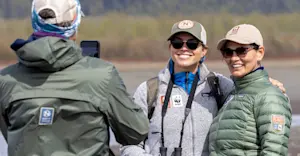 Nat Hab guests at Nat Hab's private Alaska Bear Camp, Lake Clark National Park & Preserve, Alaska.