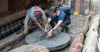 Nat Hab Guest makes pottery, Kathmandu, Nepal. 