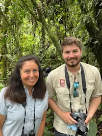 Viewing gorillas in Uganda.