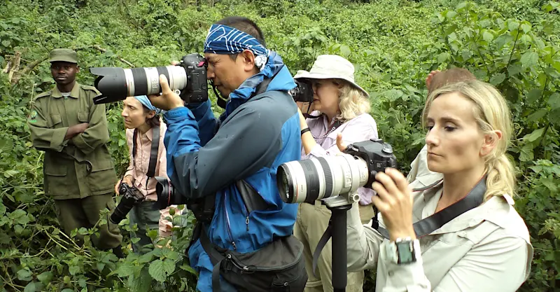Nat Hab guests, Bwindi Impenetrable Forest National Park, Uganda.