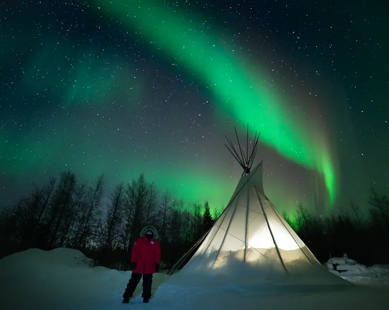 Under the Northern Lights in Canada.