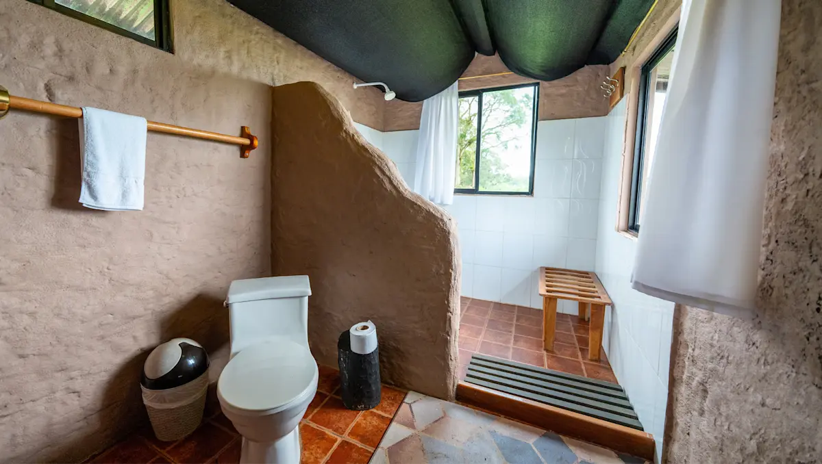Cabin bathroom at Nat Hab's Tortoise Camp