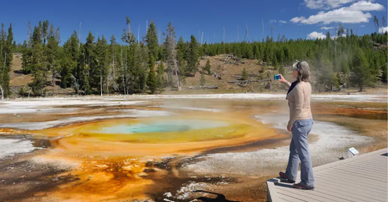 Grand Prismatic hot spring, Yellowstone National Park, Wyoming.