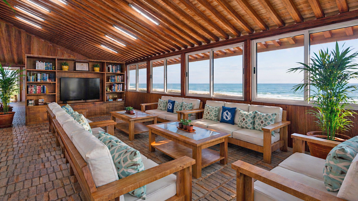 New for 2028—Graphic rendering of the palapa at Kuyima Whale Camp, Baja Sur, Mexico.