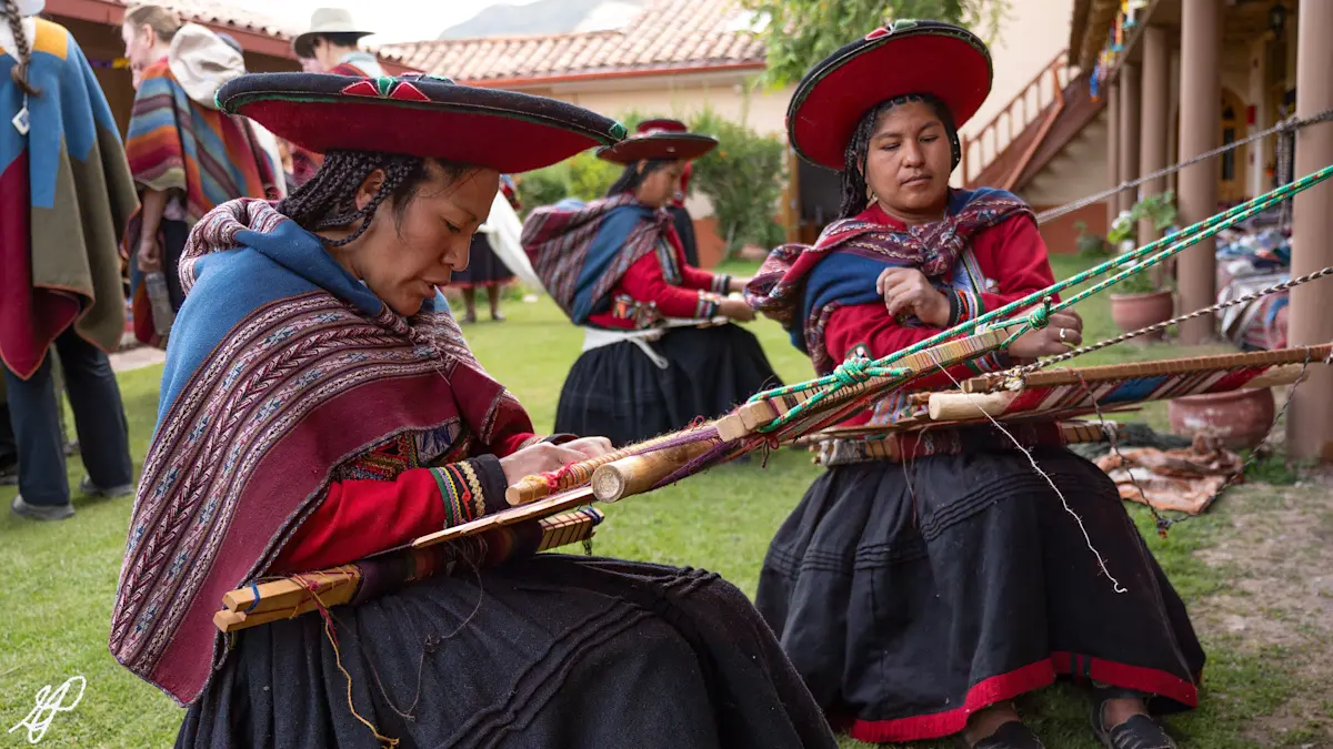 Andean weaver, Awana Kancha, Peru.