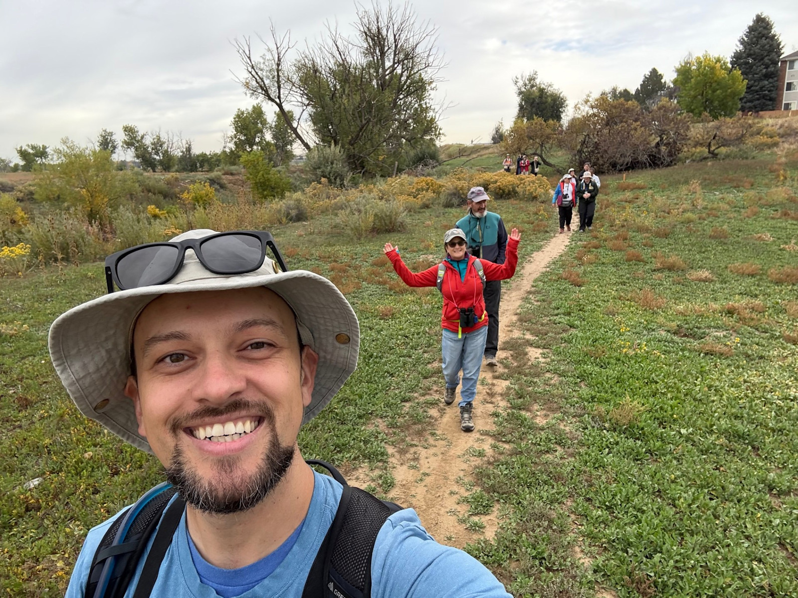 Leading a birding trip for the High Line Canal Conservancy group in Denver, Colorado.