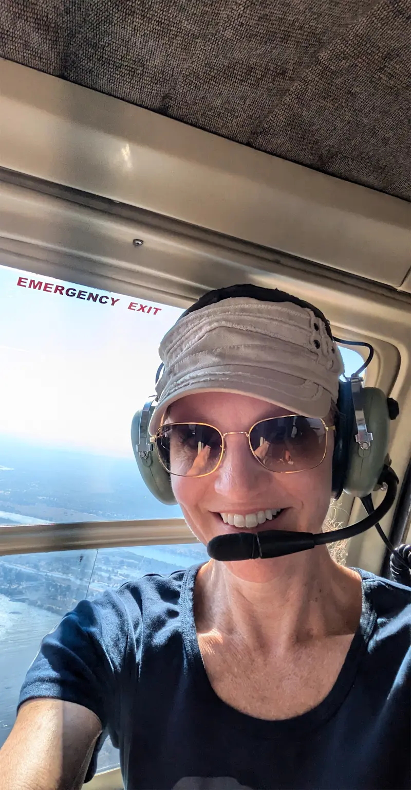 Catching stunning views in a helicopter ride over Africa. 