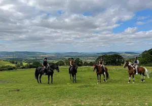 Horseback riding part of the Cotswold Way (a 102-mile path from Chipping Camden to Bath) with dear friends. 