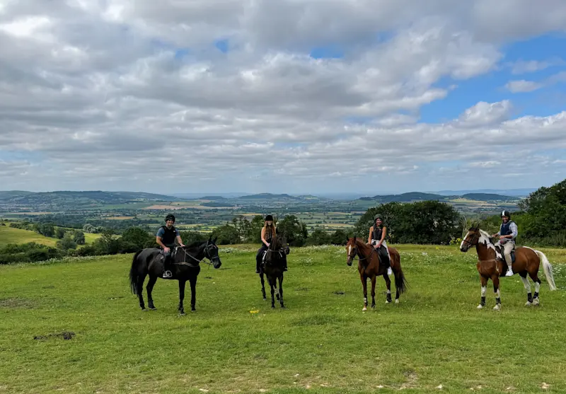 Horseback riding part of the Cotswold Way (a 102-mile path from Chipping Camden to Bath) with dear friends. 
