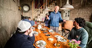 Learning about ancient winemaking traditions at Gelveri Winery, Turkey.