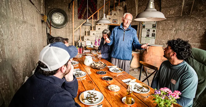 Learning about ancient winemaking traditions at Gelveri Winery, Turkey.