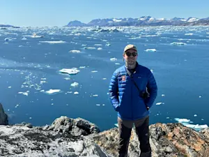Immersed in the landscapes of Sermilik Fjord, East Greenland.