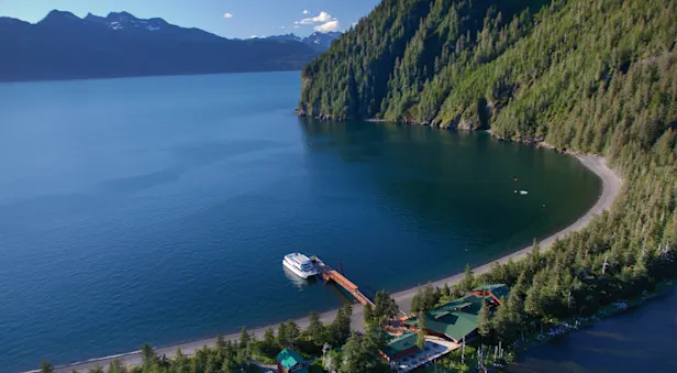 Kenai Fjords Wilderness Lodge, private Fox Island, Kenai Peninsula, Alaska.