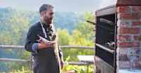 Wood-fired cooking experience with local chef, Alba, Italy.