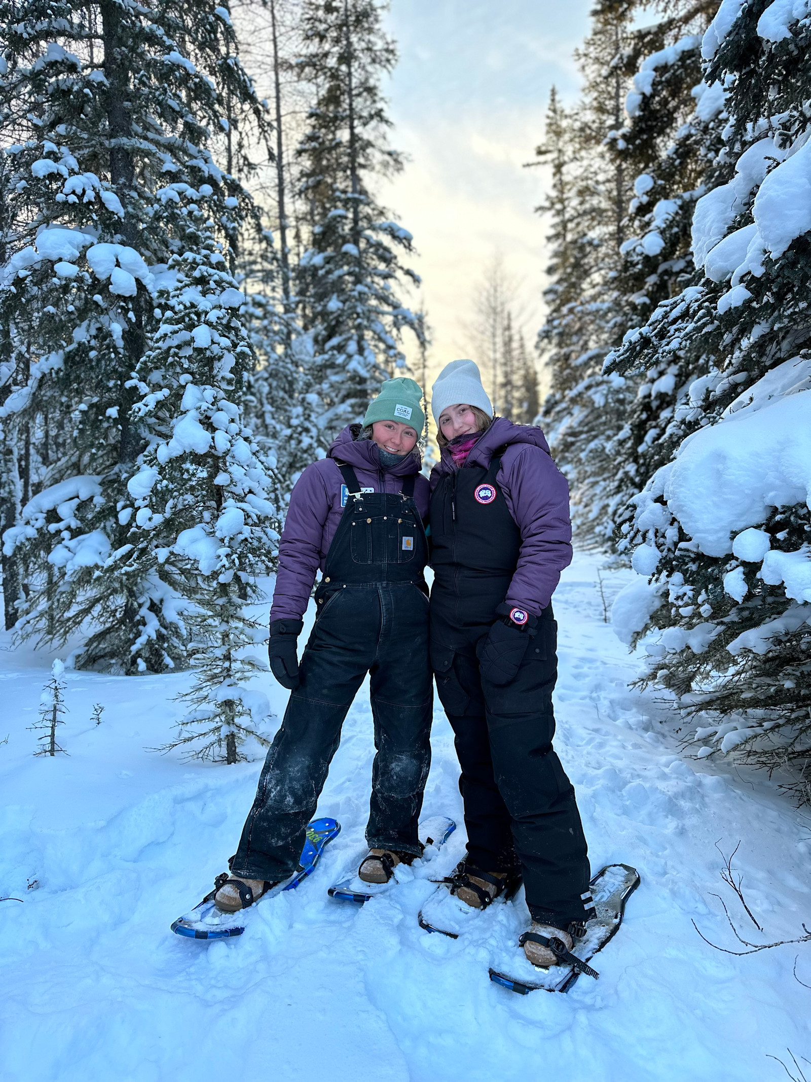 Snow shoeing on our Northern Lights program in Churchill.