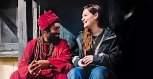 Sharing a moment of connection in Kathmandu, Nepal.