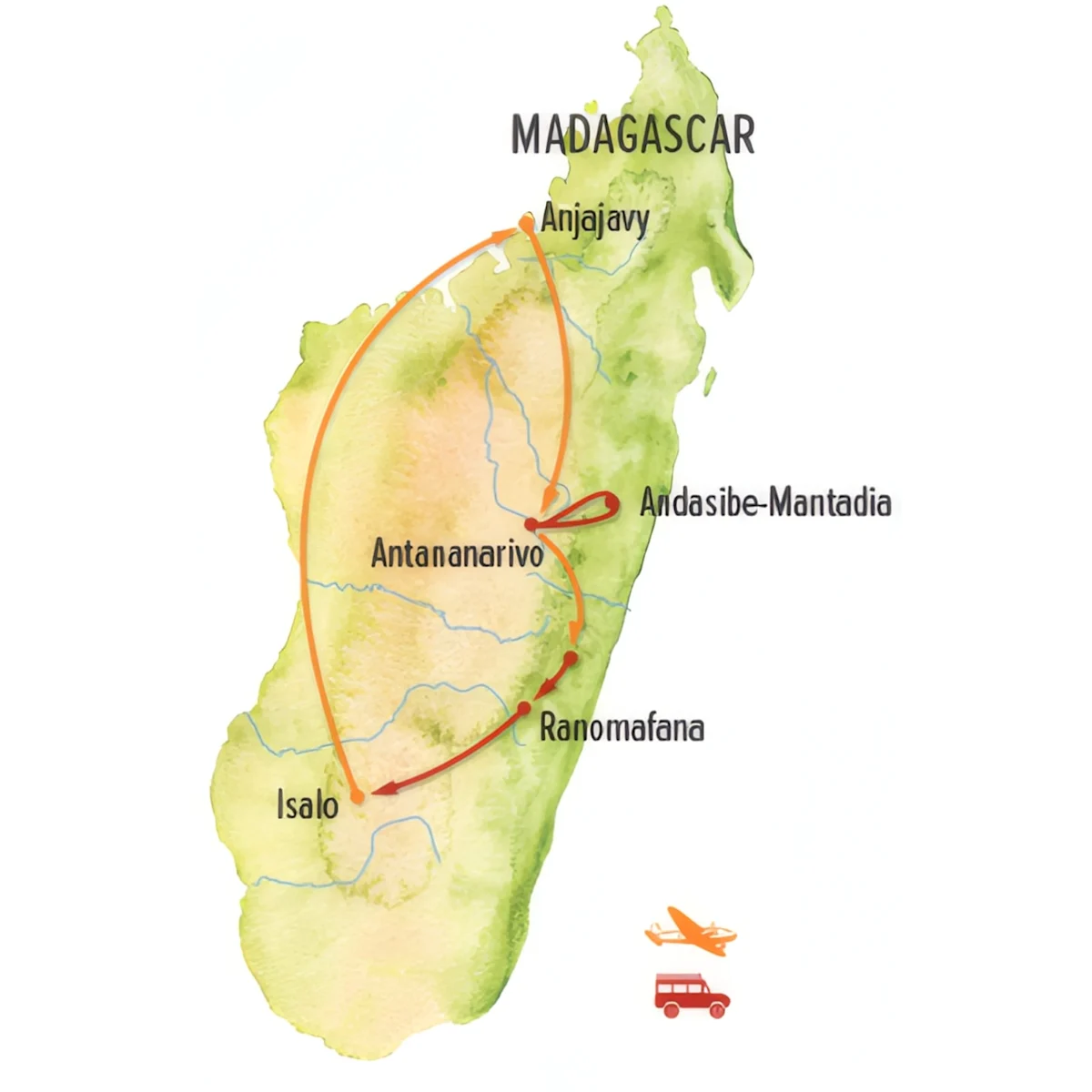 Trip map for Ultimate Madagascar