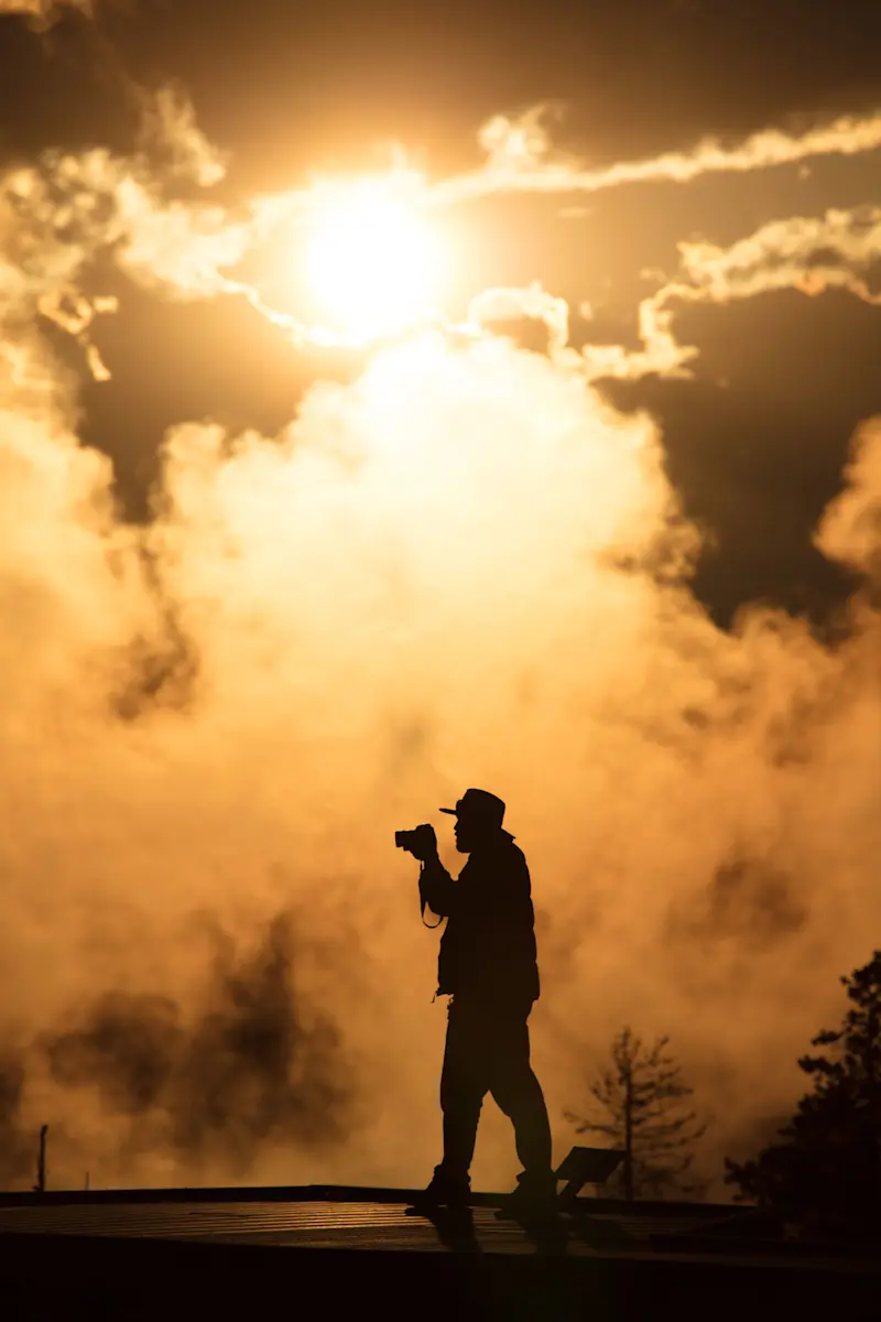 Nat Hab guest, Yellowstone National Park, Wyoming.