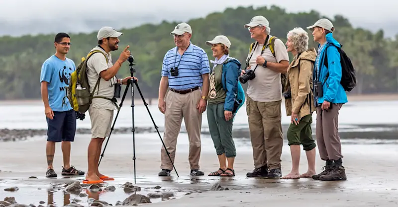 Nat Hab guests and Expedition Leader, Ballena Marine National Park, Costa Rica.