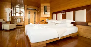 Bedroom onboard the Delphin II, Peru.